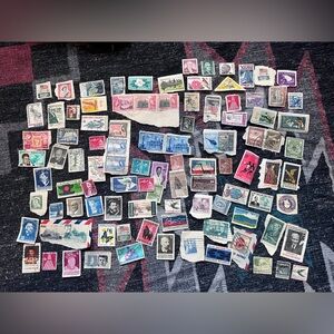 Vintage Worldwide Stamp Collection Lot - 100+ Mixed US & Foreign - Unsearched